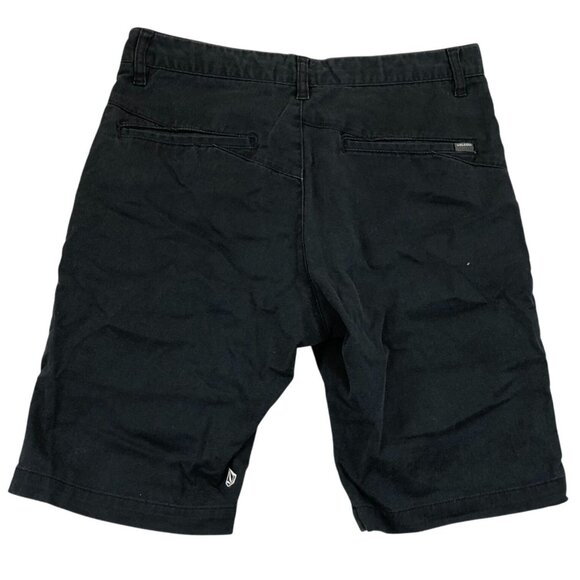Volcom Mens Chino Shorts Size 30 Flat Front Casula Summer Pockets Black Cotton - Picture 2 of 12